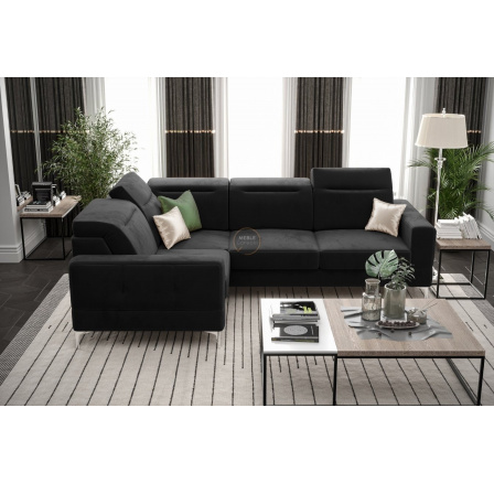 NAROŻNIK MALIBU 250X180 CM - lewa , Odcienie czerni