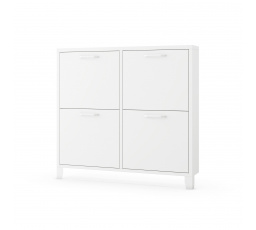 Fém keskeny fehér cipősszekrény SHIRLEY 960 x 900 x 170 mm