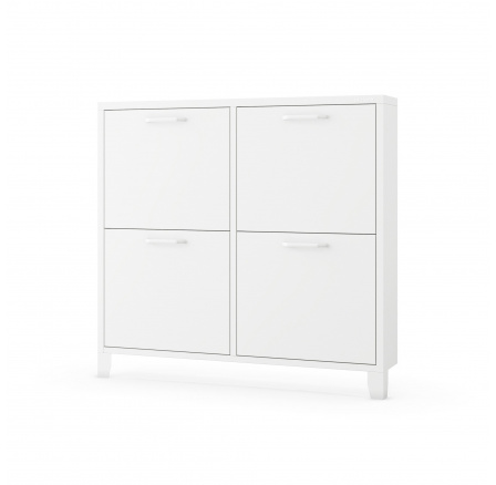 Fém keskeny fehér cipősszekrény SHIRLEY 960 x 900 x 170 mm