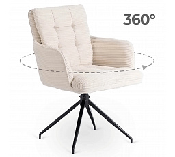 Krzesło Obrotowe AKITA Kremowe Sztruksowe