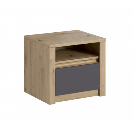 Éjjeliszekrény MALTA SN, Artisan Tölgy + Szürke