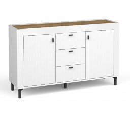 MOSSA MO6 komód, Whisky Tölgy/Fehér Matt