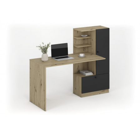 HOBAS íróasztal, artisan tölgy / fekete HOBAS íróasztal, artisan tölgy / fekete
