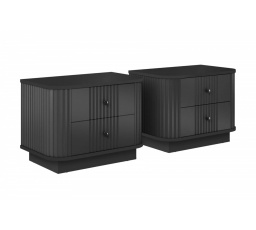 2 x VESPER SZAFKA NOCNA 56 2SZ - czarny mdf / czarny mdf / czarne uchwyty / cokół