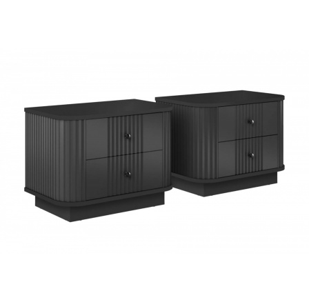 2 x VESPER SZAFKA NOCNA 56 2SZ - czarny mdf / czarny mdf / czarne uchwyty / cokół 2 x VESPER SZAFKA NOCNA 56 2SZ - czarny mdf / czarny mdf / czarne uchwyty / cokół
