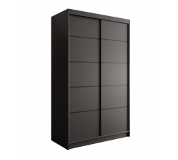 LIZI 120 ruhásszekrény, Fekete/Fekete