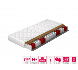 Zsákrugós matrac Pini 200x200 Antiallergén huzat Mikroszálas
