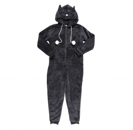 Onesie kezeslábas macska méret S szürke