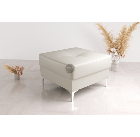 PUFA ORION TOSCANIA 55X55 CM SKÓRA NATURALNA - Skóra biała