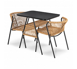 Zestaw Mebli Ogrodowych TRISTE Brązowy/Czarny