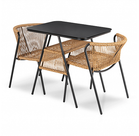 Zestaw Mebli Ogrodowych TRISTE Brązowy/Czarny