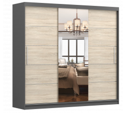 MULTI 23 Gardróbszekrény, Szürke/Sonoma Tölgy