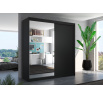 Tolóajtós szekrény tükörrel DELLA 200 Fekete+Fekete