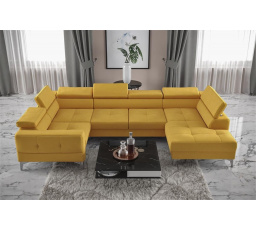 NAROŻNIK ROZKŁADANY TOSCANIA MAX I 170x350x185 CM - lewa , Odcienie żółtego