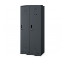 Fém zárható négyrekeszes öltözőszekrény KACPER, 800 x 1800 x 500 mm, antracit