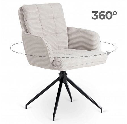 Krzesło Obrotowe AKITA Szare Sztruksowe