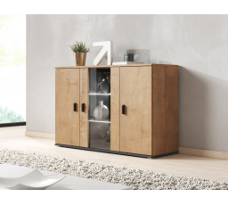 Komoda SOHO S-7, Dub lefkas/Černý lesk