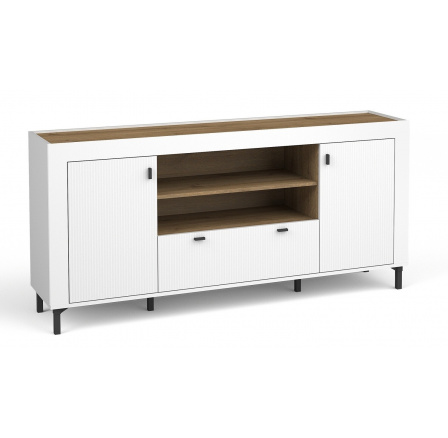 MOSSA MO7 komód, Whisky Tölgy/Fehér Matt