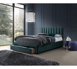 Ágy tárolóval GRACE 140, Zöld Bársony