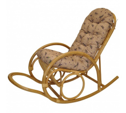 Ratanové houpací křeslo Jenaira medové polstr levandule