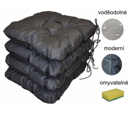 Podsedák antracit voděodolný - set 4 kusy
