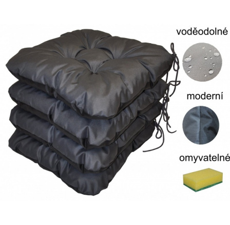 Podsedák antracit voděodolný - set 4 kusy