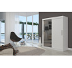 Tolóajtós és tükrös ruhásszekrény BIANCO 150 Fehér+Fehér