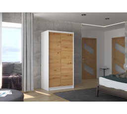 ASTEN 100 tolóajtós szekrény Fehér+Artisan