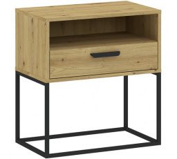 Éjjeliszekrény 1S 60 NR4, Tölgy Artisan/Fekete