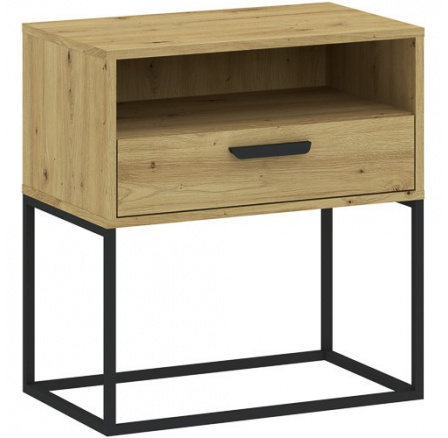 Éjjeliszekrény 1S 60 NR4, Tölgy Artisan/Fekete