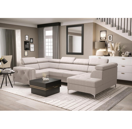 NAROŻNIK ORION MAX II Z FUNKCJĄ SPANIA 165X350X185 CM - Odcienie beżu , lewa NAROŻNIK ORION MAX II Z FUNKCJĄ SPANIA 165X350X185 CM - Odcienie beżu , lewa