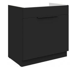 Dolní skřínka SIENA - 80 ZL 1S BB, Černá mat/Černá mat