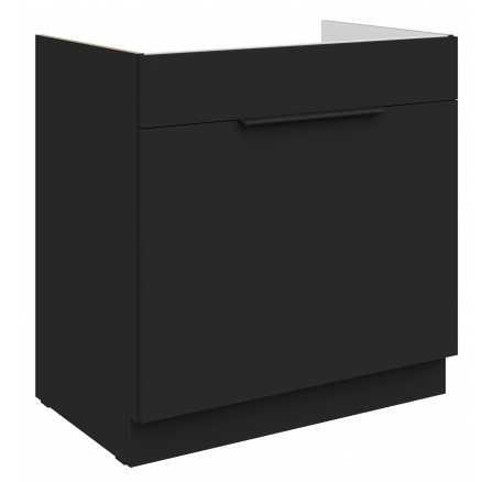 Dolní skřínka SIENA - 80 ZL 1S BB, Černá mat/Černá mat
