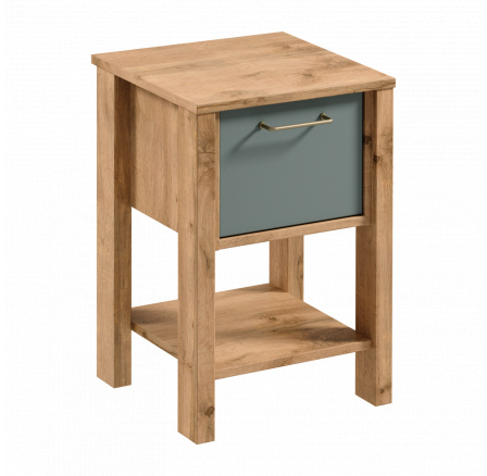 INDYGO SN éjjeliszekrény, Wotan tölgy/Zöld