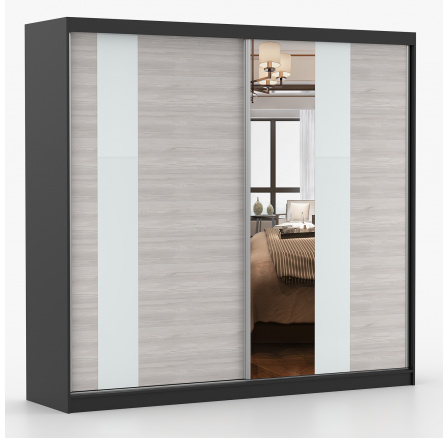 MULTI 32 gardróbszekrény - 233 cm, Fekete/Kathult