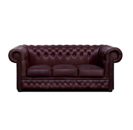 Pohovka Chesterfield Lord 3 kůže hnědá