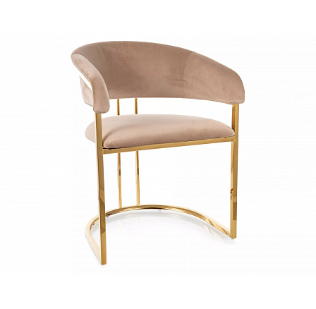 Étkezőszék TULIPE VELVET, Bézs Bluvel 28/Arany