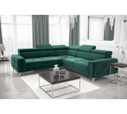 NAROŻNIK ORION I Z FUNKCJĄ SPANIA 255×255 CM - Odcienie zieleni , lewa