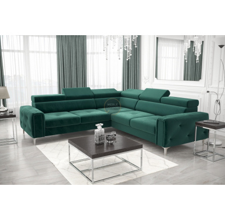 NAROŻNIK ORION I Z FUNKCJĄ SPANIA 255×255 CM - Odcienie zieleni , lewa