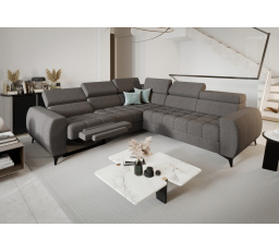 NAROŻNIK ROZKŁADANY PORTO II RELAX 255X258 CM - lewa , Odcienie szarości