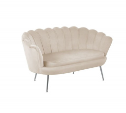 Sofa SF1-FXJG bársonyos bézs, ezüst lábakkal